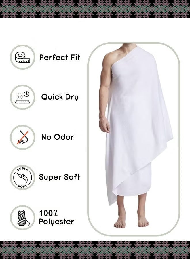 TOP ONE Ultra-Soft Premium 2 Piece Men’s Ihram for Hajj & Umrah – 1200 GSM | Premium Comfort, Sacred Simplicity - Image 2